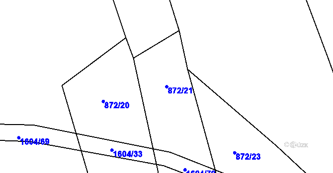 Parcela st. 872/21 v KÚ Věšín, Katastrální mapa