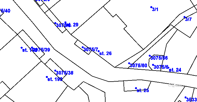 Parcela st. 26 v KÚ Věteřov, Katastrální mapa