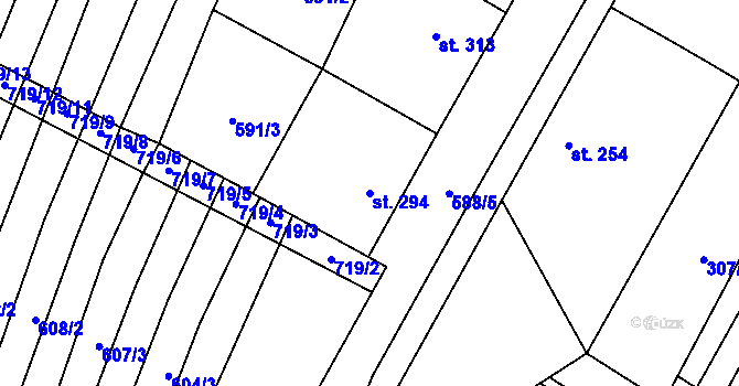 Parcela st. 294 v KÚ Věteřov, Katastrální mapa