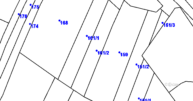 Parcela st. 161/2 v KÚ Věteřov, Katastrální mapa