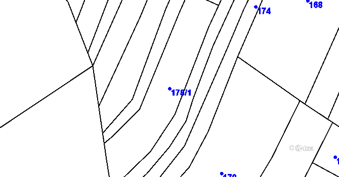Parcela st. 178/1 v KÚ Věteřov, Katastrální mapa