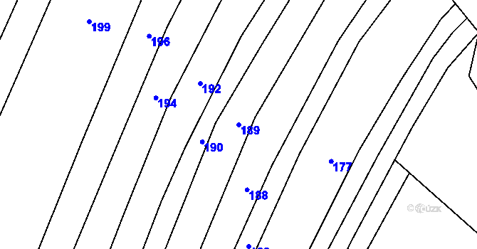 Parcela st. 189 v KÚ Věteřov, Katastrální mapa