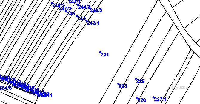 Parcela st. 241 v KÚ Věteřov, Katastrální mapa
