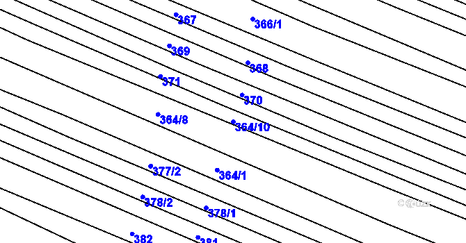 Parcela st. 364/10 v KÚ Věteřov, Katastrální mapa