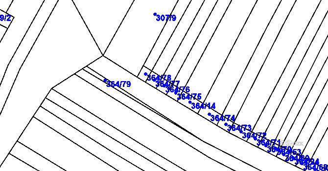 Parcela st. 364/76 v KÚ Věteřov, Katastrální mapa