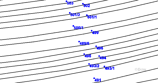 Parcela st. 489/6 v KÚ Věteřov, Katastrální mapa