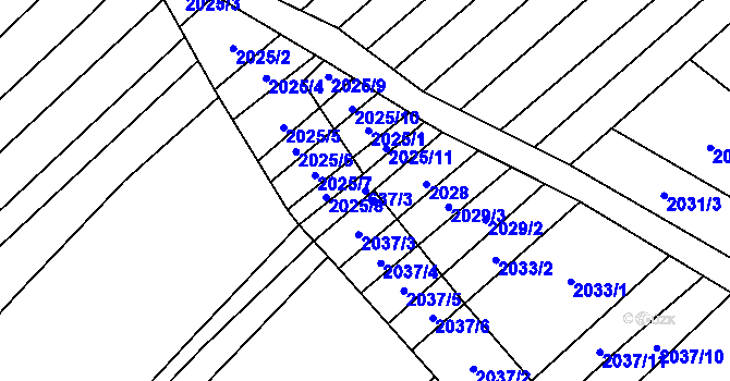 Parcela st. 637/3 v KÚ Věteřov, Katastrální mapa