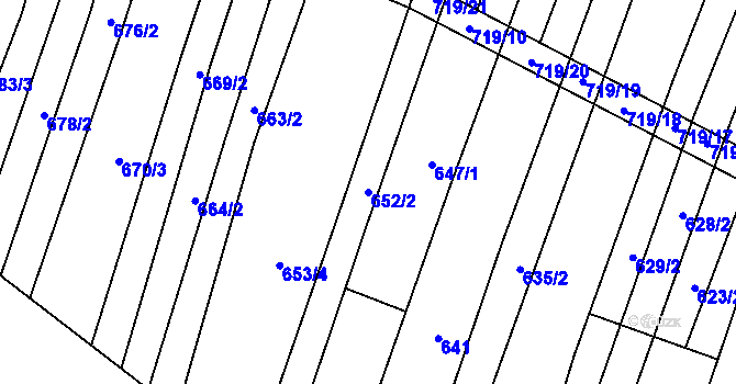Parcela st. 652/2 v KÚ Věteřov, Katastrální mapa