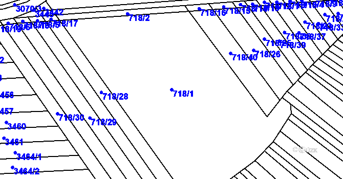 Parcela st. 718/1 v KÚ Věteřov, Katastrální mapa