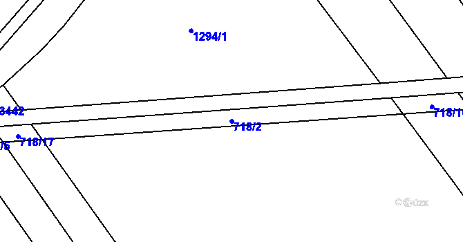 Parcela st. 718/2 v KÚ Věteřov, Katastrální mapa