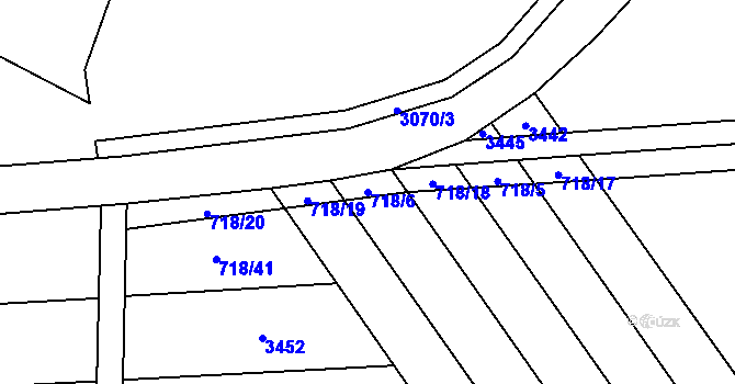 Parcela st. 718/6 v KÚ Věteřov, Katastrální mapa