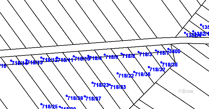 Parcela st. 718/9 v KÚ Věteřov, Katastrální mapa