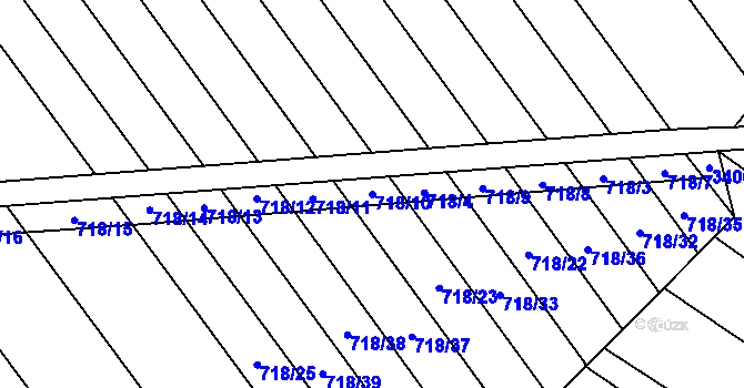 Parcela st. 718/10 v KÚ Věteřov, Katastrální mapa