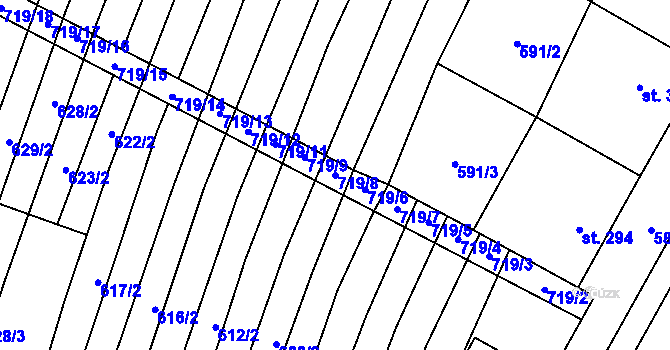 Parcela st. 719/8 v KÚ Věteřov, Katastrální mapa