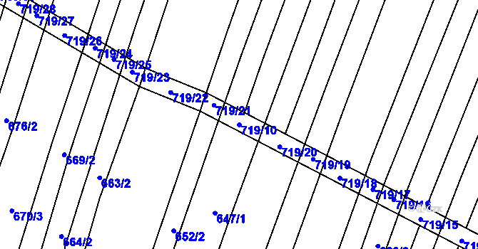 Parcela st. 719/10 v KÚ Věteřov, Katastrální mapa