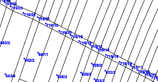 Parcela st. 719/18 v KÚ Věteřov, Katastrální mapa