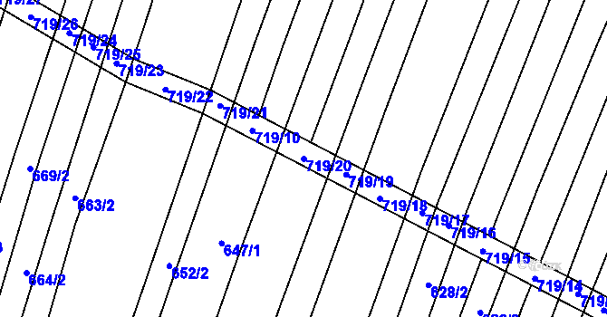 Parcela st. 719/20 v KÚ Věteřov, Katastrální mapa