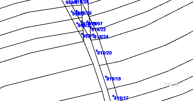 Parcela st. 818/20 v KÚ Věteřov, Katastrální mapa