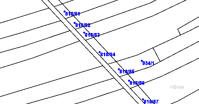 Parcela st. 818/84 v KÚ Věteřov, Katastrální mapa