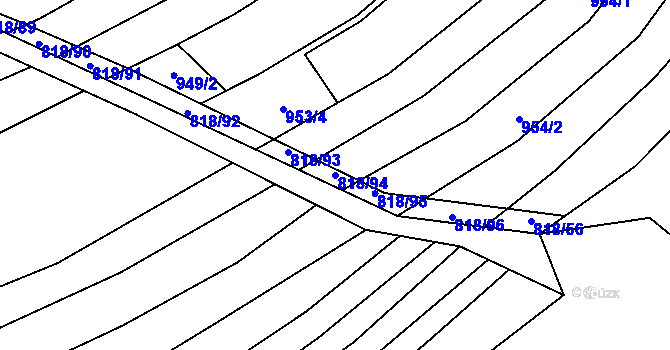 Parcela st. 818/94 v KÚ Věteřov, Katastrální mapa