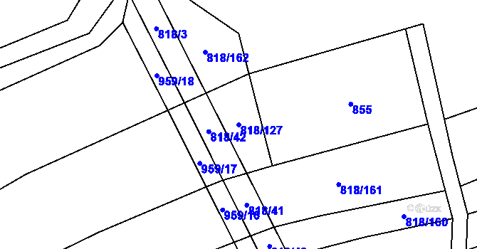 Parcela st. 818/127 v KÚ Věteřov, Katastrální mapa