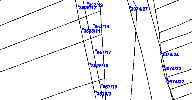 Parcela st. 857/17 v KÚ Věteřov, Katastrální mapa