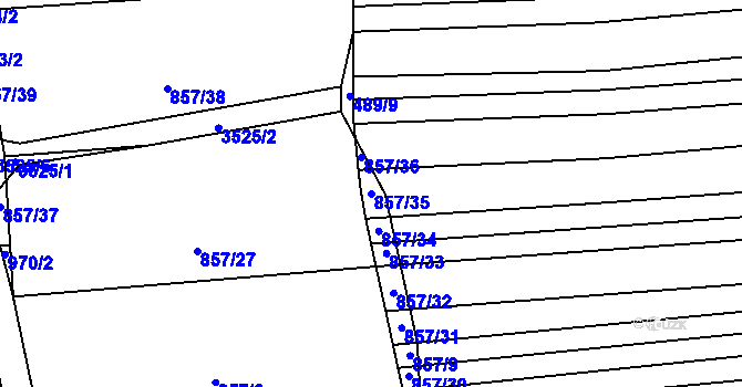 Parcela st. 857/35 v KÚ Věteřov, Katastrální mapa