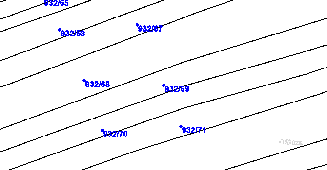 Parcela st. 932/69 v KÚ Věteřov, Katastrální mapa