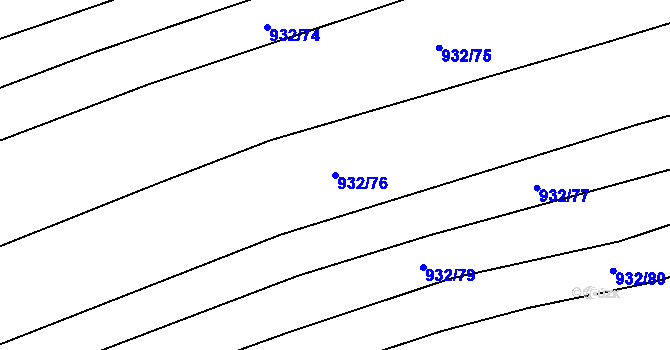 Parcela st. 932/76 v KÚ Věteřov, Katastrální mapa
