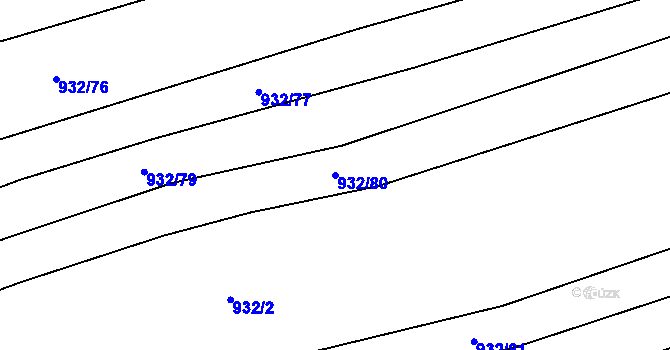 Parcela st. 932/80 v KÚ Věteřov, Katastrální mapa