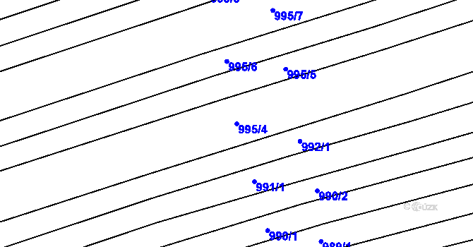 Parcela st. 995/4 v KÚ Věteřov, Katastrální mapa