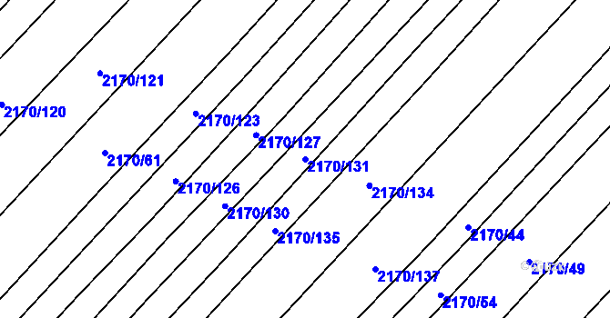 Parcela st. 2170/131 v KÚ Věteřov, Katastrální mapa
