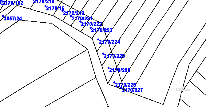 Parcela st. 2170/220 v KÚ Věteřov, Katastrální mapa