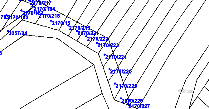 Parcela st. 2170/224 v KÚ Věteřov, Katastrální mapa