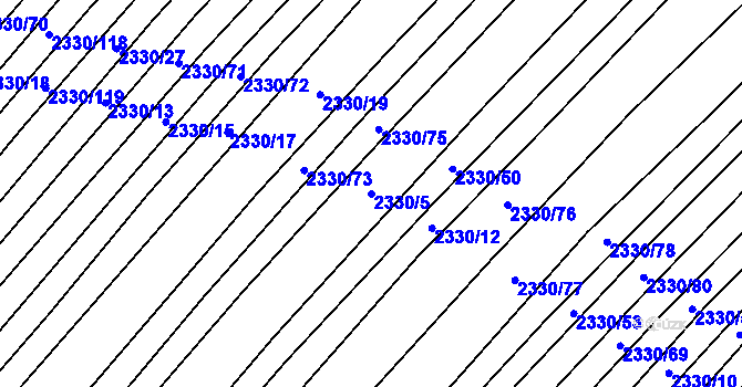 Parcela st. 2330/5 v KÚ Věteřov, Katastrální mapa