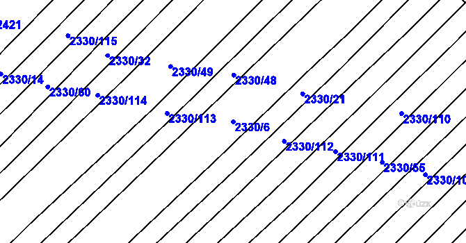 Parcela st. 2330/6 v KÚ Věteřov, Katastrální mapa