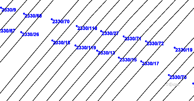 Parcela st. 2330/13 v KÚ Věteřov, Katastrální mapa