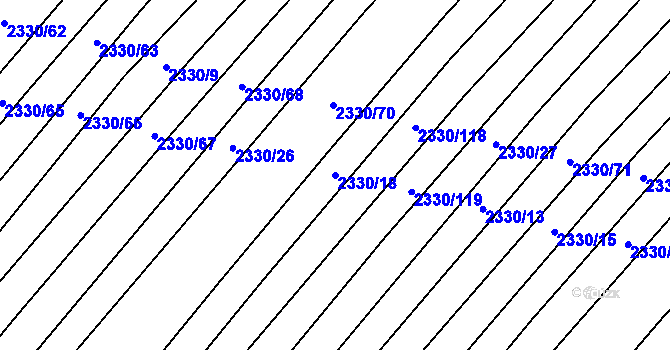 Parcela st. 2330/18 v KÚ Věteřov, Katastrální mapa