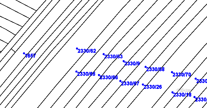 Parcela st. 2330/63 v KÚ Věteřov, Katastrální mapa