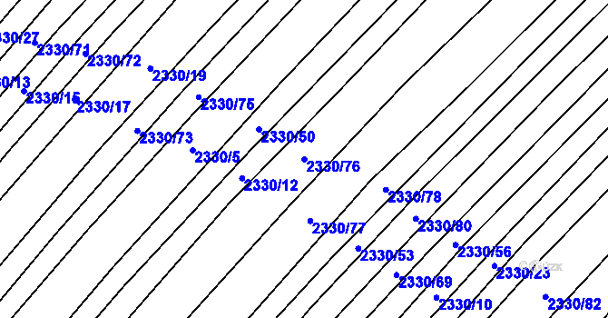 Parcela st. 2330/76 v KÚ Věteřov, Katastrální mapa