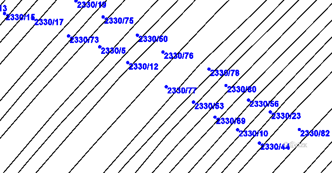 Parcela st. 2330/77 v KÚ Věteřov, Katastrální mapa