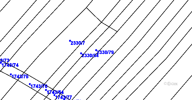 Parcela st. 2330/79 v KÚ Věteřov, Katastrální mapa