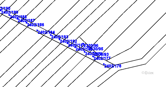 Parcela st. 2330/96 v KÚ Věteřov, Katastrální mapa