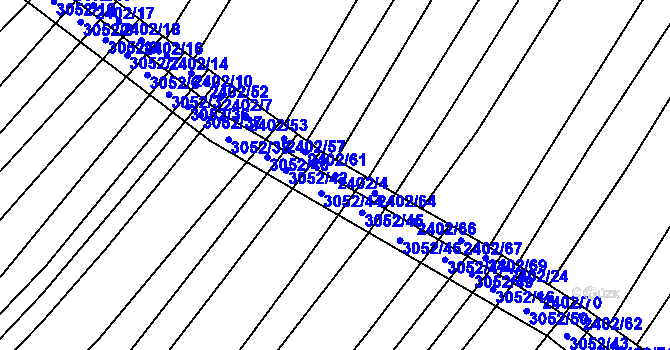 Parcela st. 2402/4 v KÚ Věteřov, Katastrální mapa