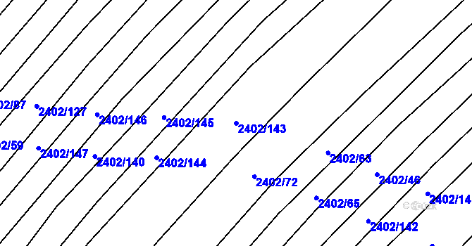 Parcela st. 2402/143 v KÚ Věteřov, Katastrální mapa