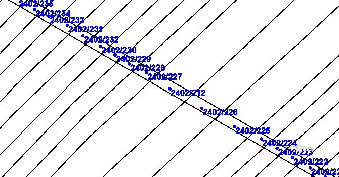 Parcela st. 2402/212 v KÚ Věteřov, Katastrální mapa