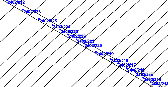 Parcela st. 2402/220 v KÚ Věteřov, Katastrální mapa