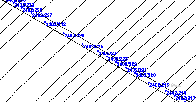 Parcela st. 2402/224 v KÚ Věteřov, Katastrální mapa