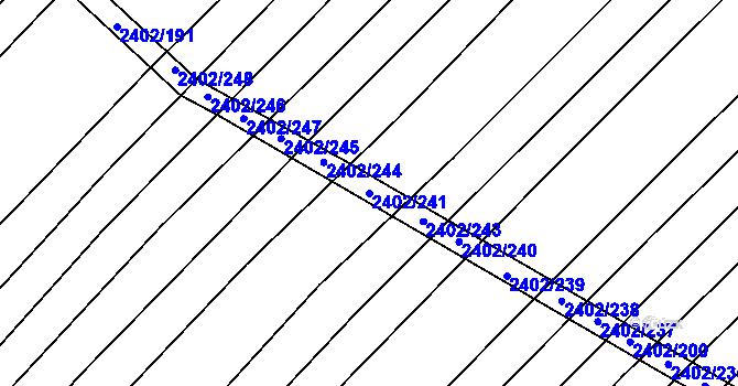 Parcela st. 2402/241 v KÚ Věteřov, Katastrální mapa