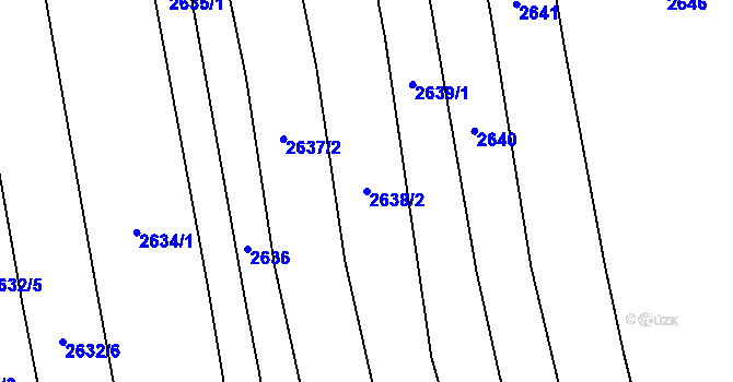 Parcela st. 2638/2 v KÚ Věteřov, Katastrální mapa